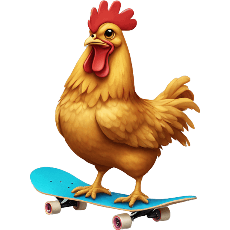 chicken on skateboard emoji