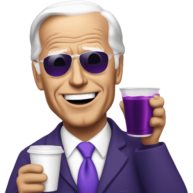 biden with purple drink in white cup emoji