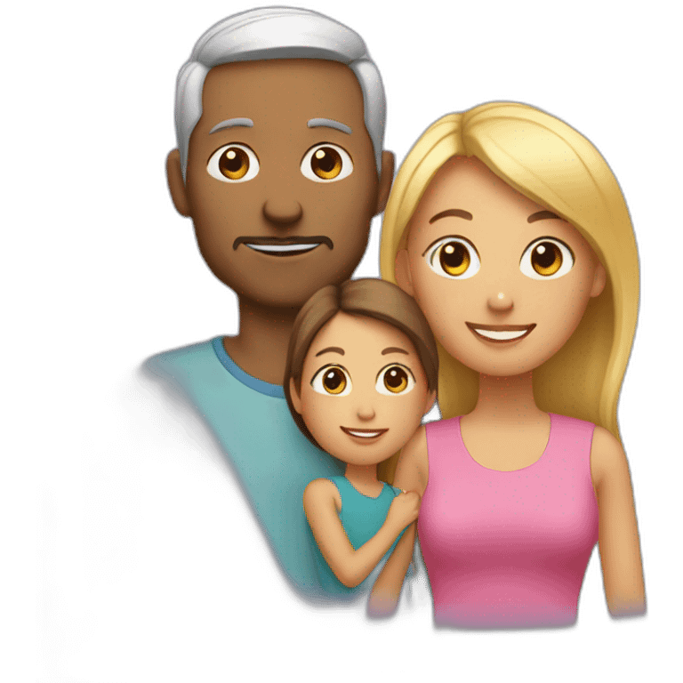 Parents with daughter emoji