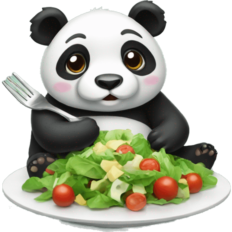 Panda eating salad emoji