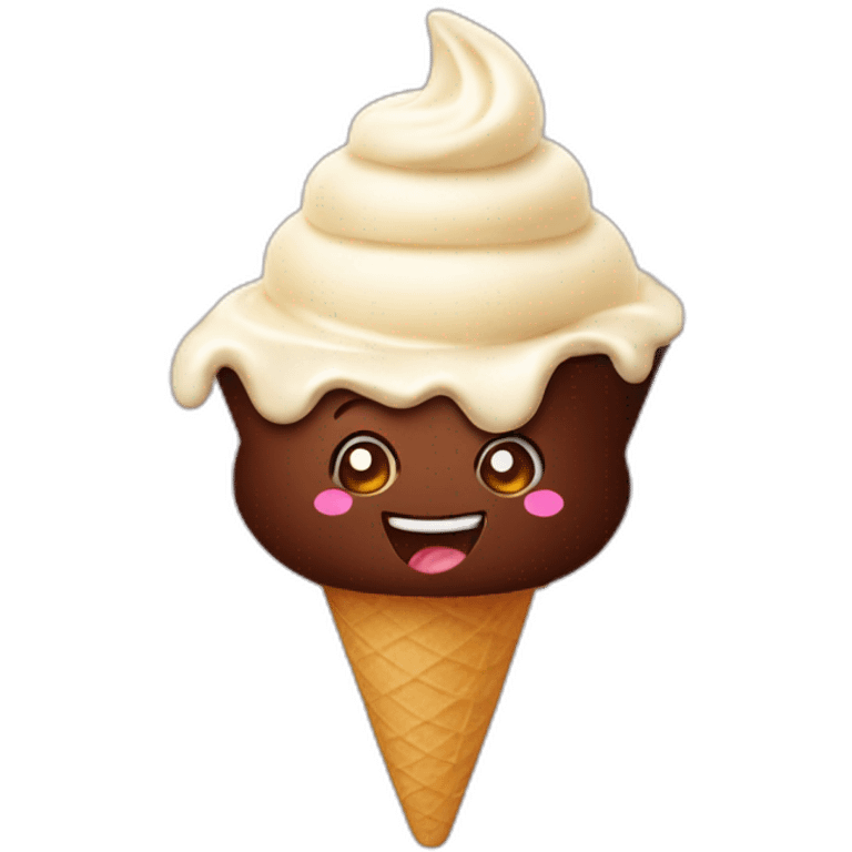 Chocolate in ice cream emoji