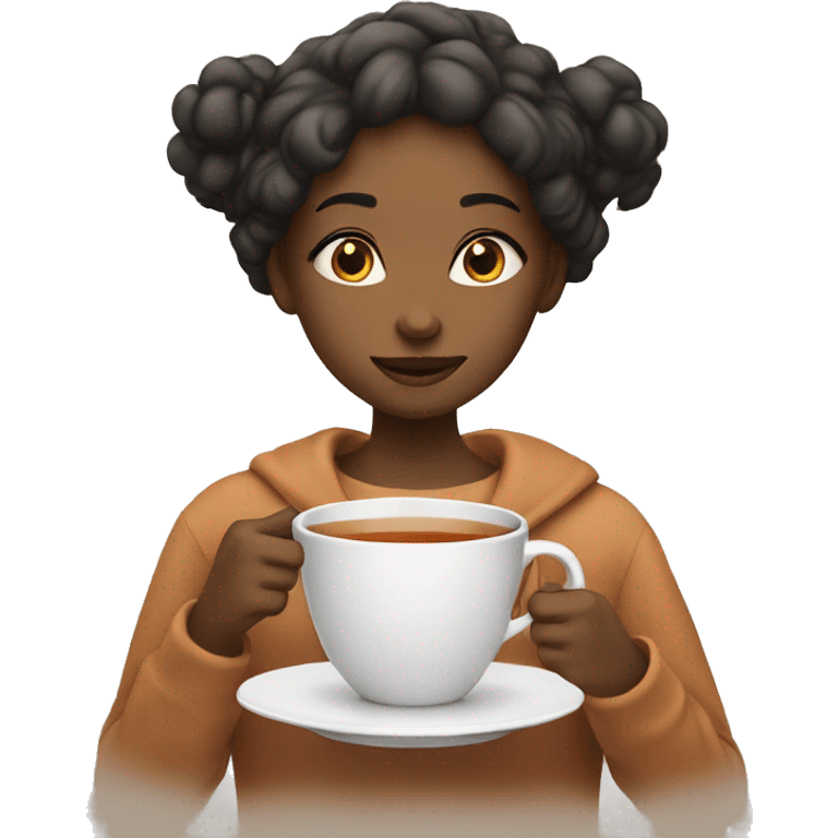 girl with cup of tea emoji