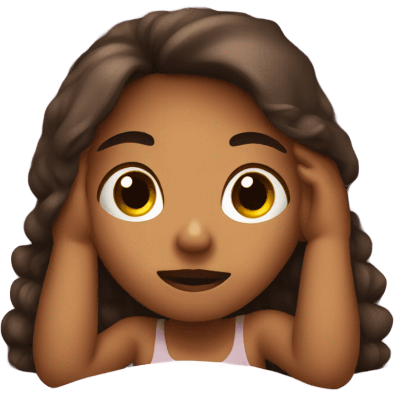 Girl laying in bed awake late at night  emoji