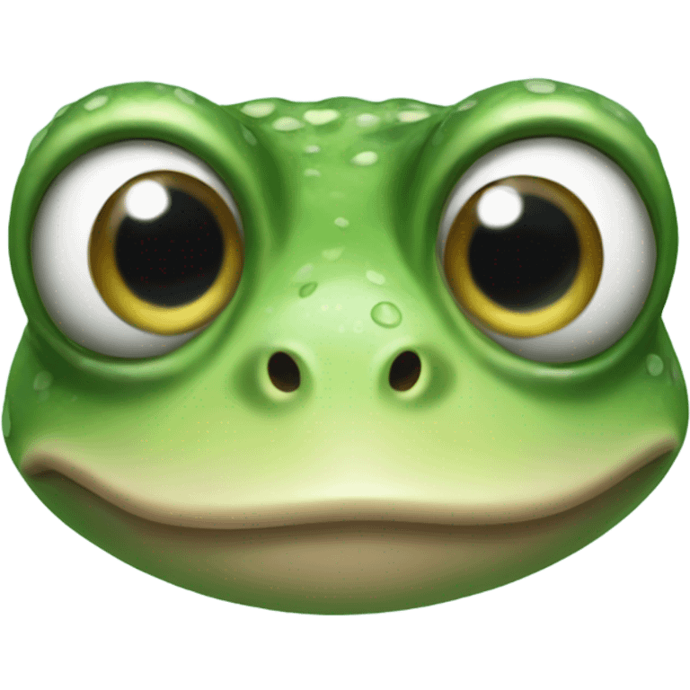 Awkward frog face emoji