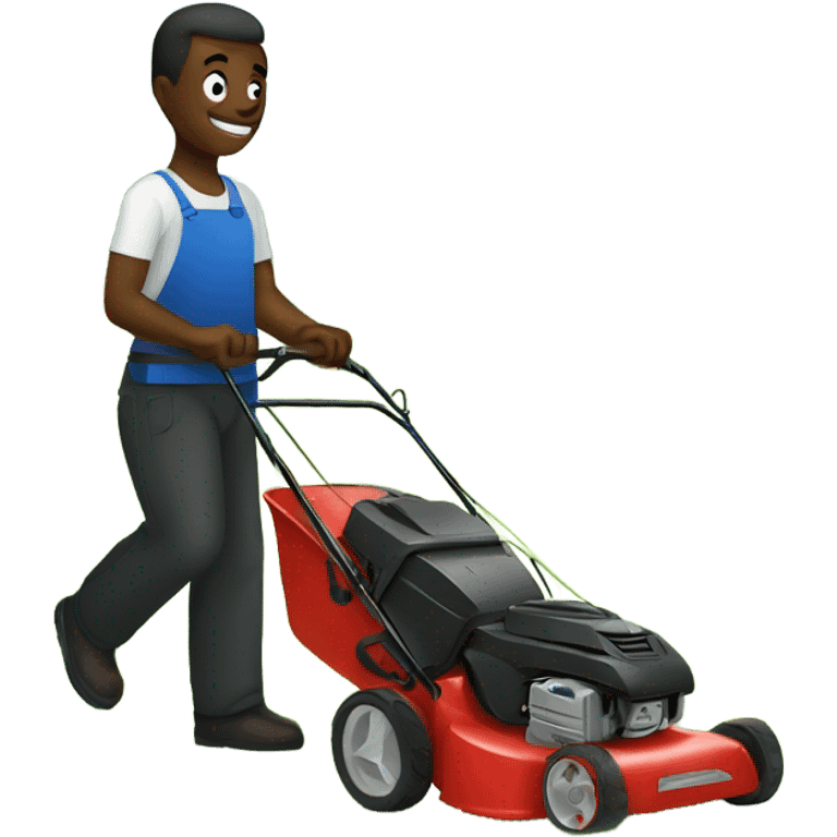 Black bird hand mowing the lawn  emoji