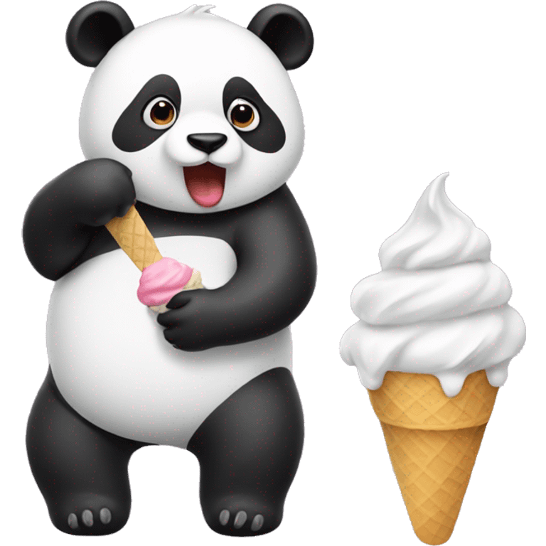 Panda eating ice cream emoji