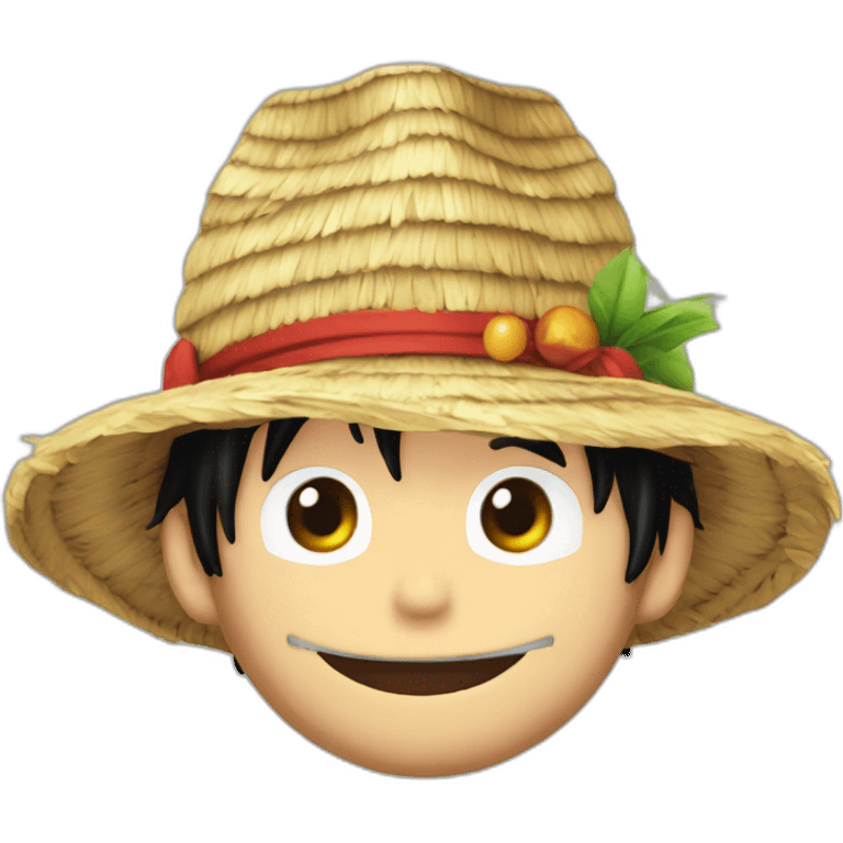 Luffy avec un chapeau de paille emoji