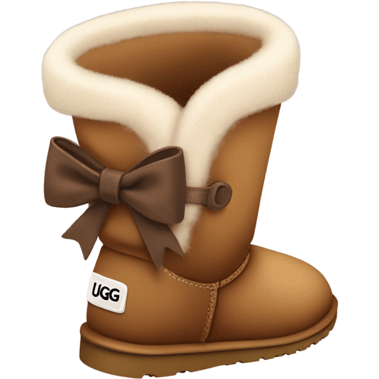 Cute brown uggs with bow emoji