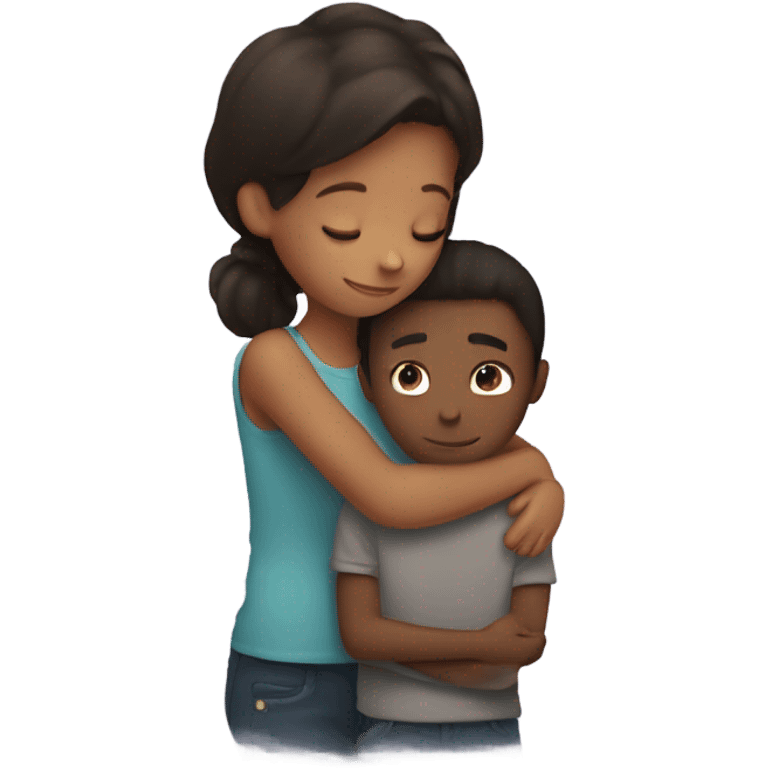 Girl hugging a boy  emoji