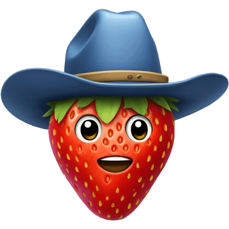 strawberry wearing cowboy hay emoji