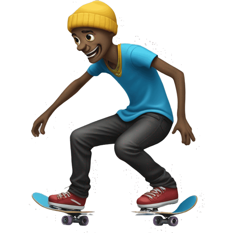 Skateur squelette emoji