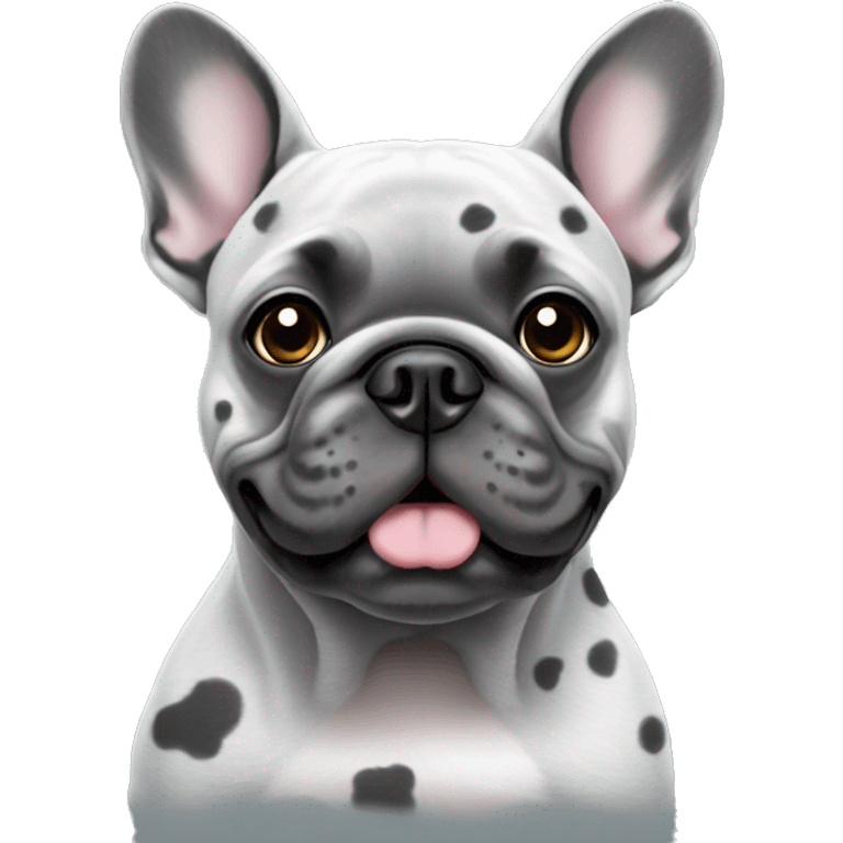 Grey French bulldog with dark grey spots emoji