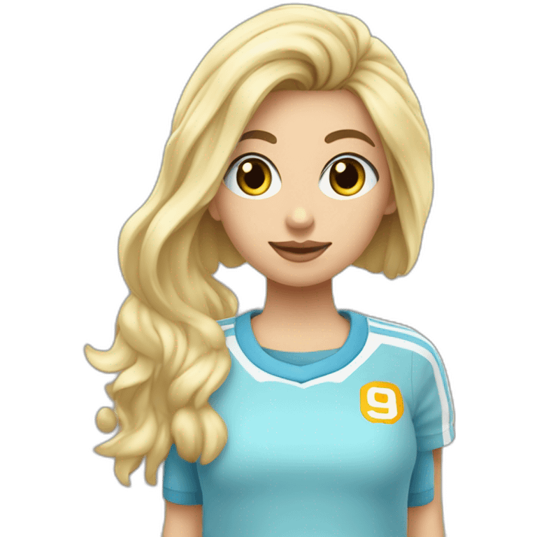 Chica rubia ojos azul celeste con jersey gris con gesto de ok emoji