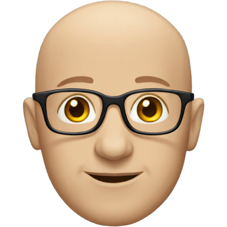 Fair skin bald man with glasses  emoji