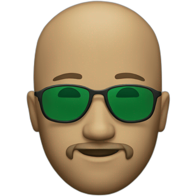 bald with green sunglasses and short light-colored beard emoji