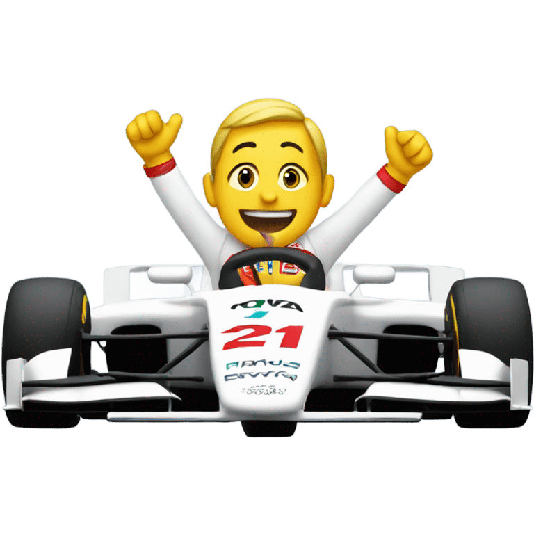 person celebrating in a formula 1 car  emoji