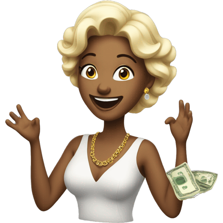 excited rich woman emoji