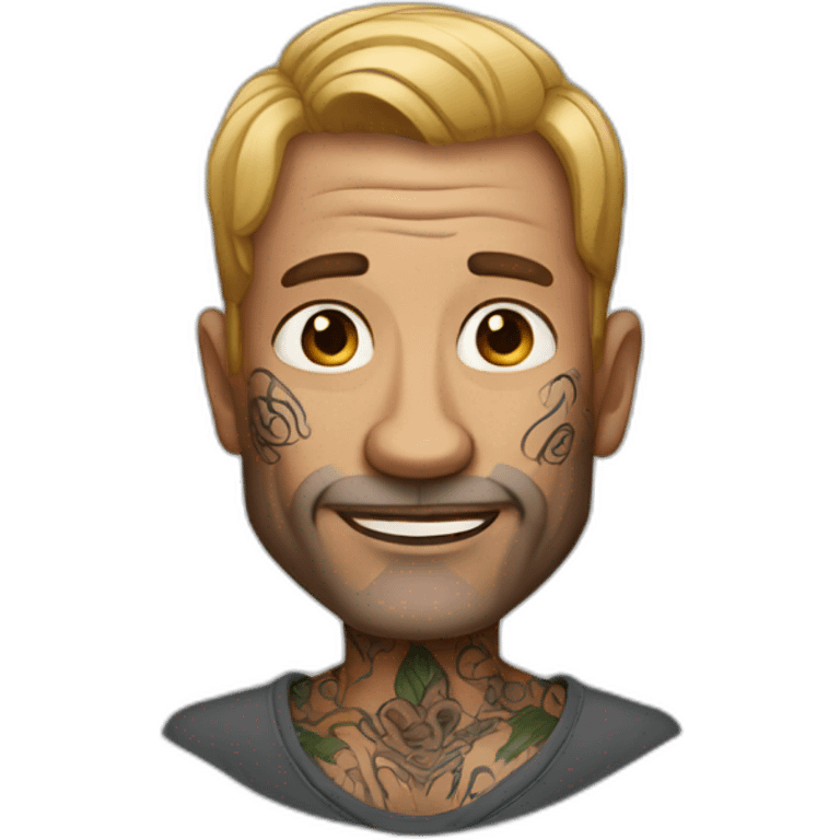 50 year old man with tattoos emoji