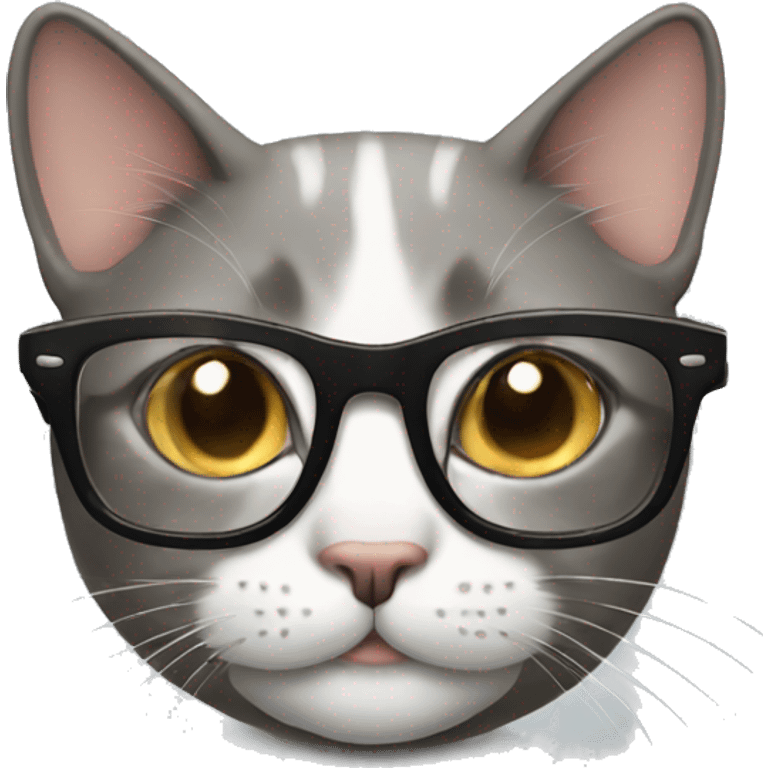 Cat wearing glasses emoji