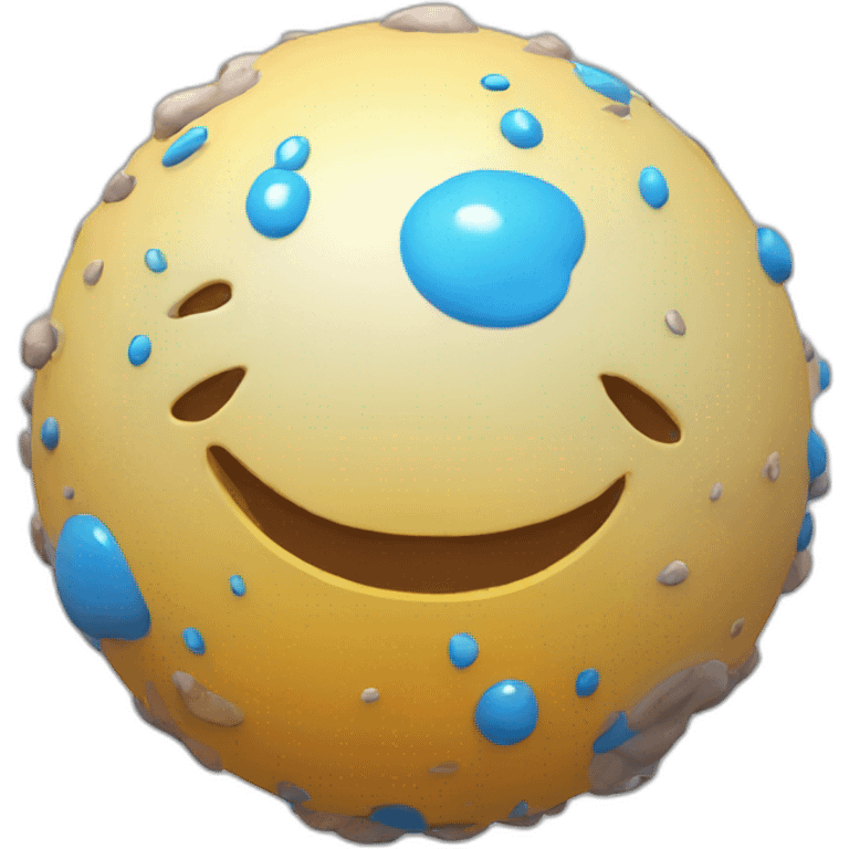 3d sphere with a gloop paint skin texture emoji