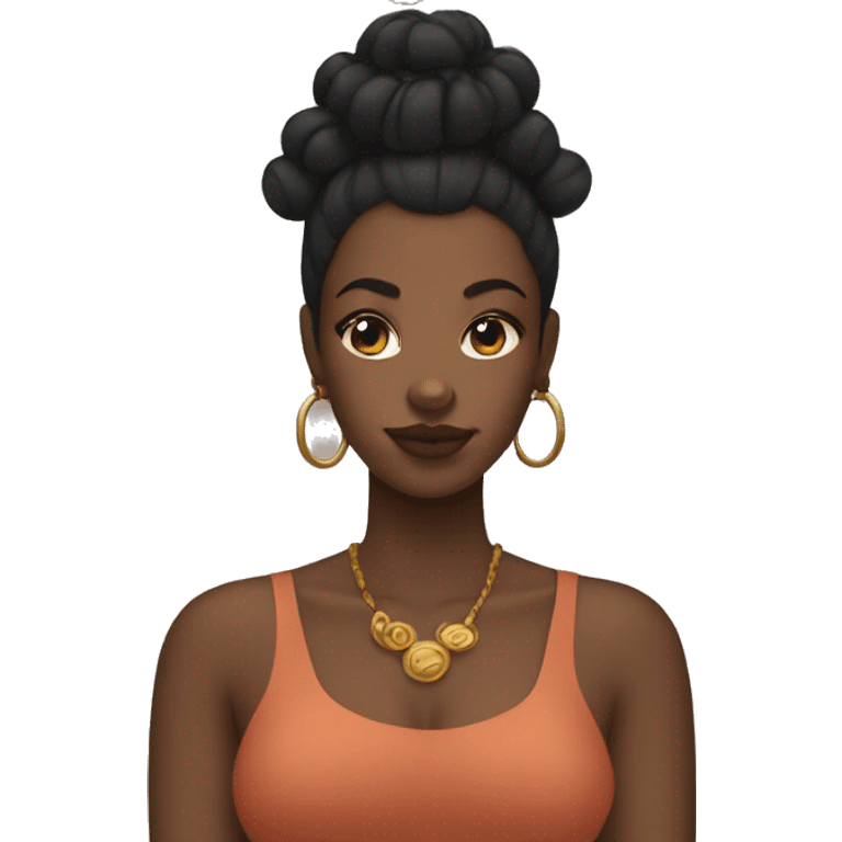 black woman with bantu knots emoji