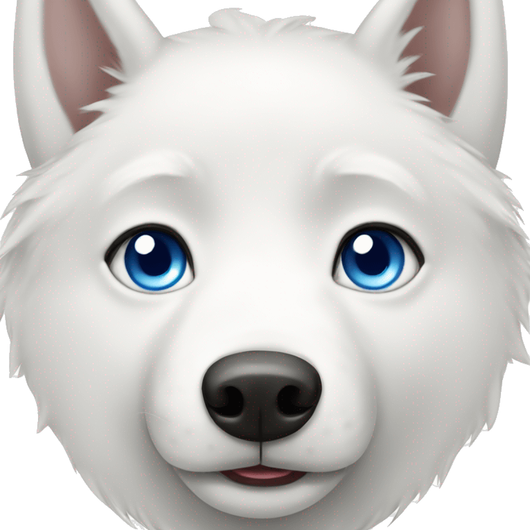 White husky with one blue eye emoji