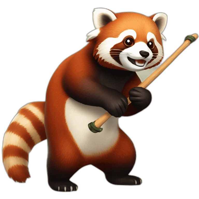 Red panda with fisching rod emoji