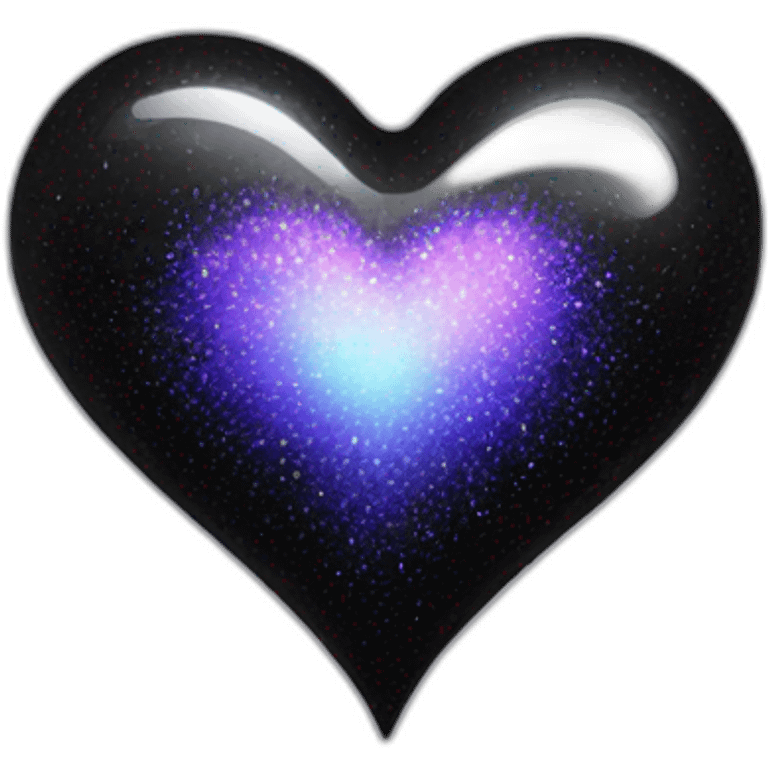 black sparkle heart emoji