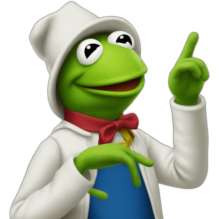 Kermit the frog throwing the crip gang sign emoji