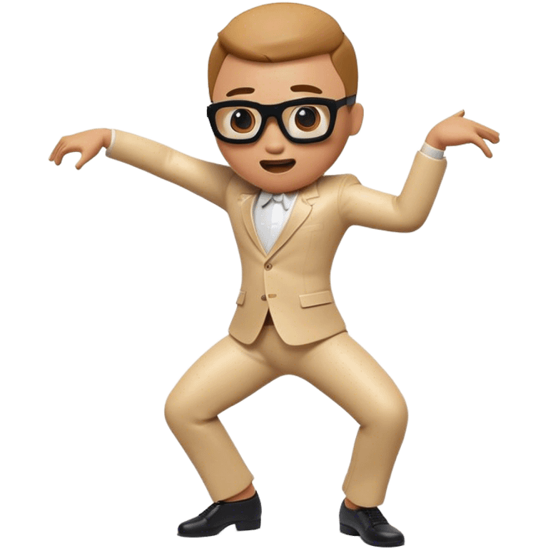 Cinematic Realistic Gangnam Style Pop Culture Emoji, showcasing a playful, iconic portrayal inspired by the hit song rendered with dynamic textures and fun, energetic lighting. emoji