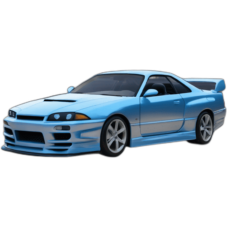 Fast and furious voiture skyline gris avec 2 bandes bleu emoji