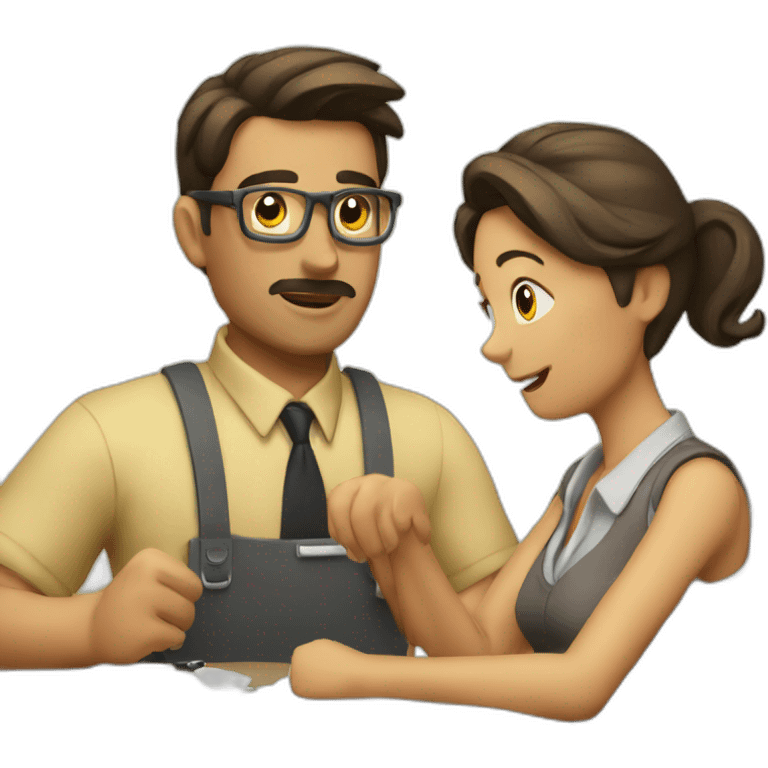 pareja trabajando emoji