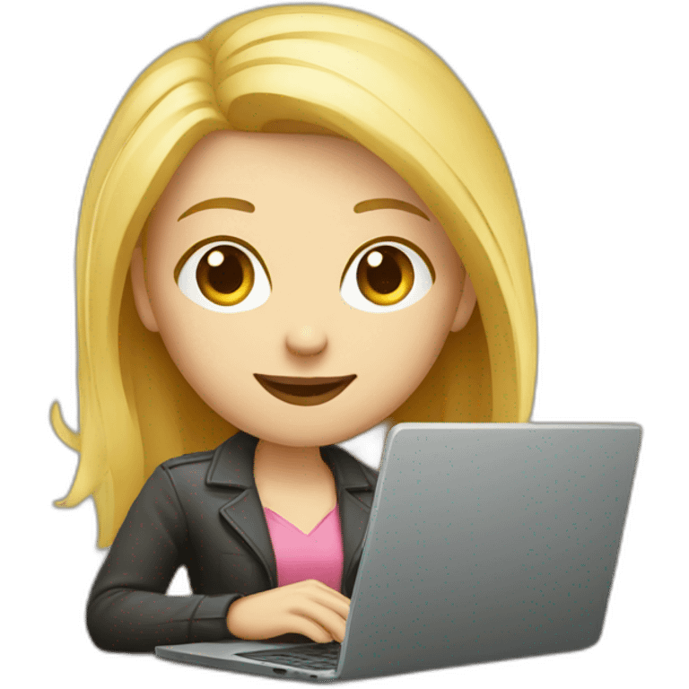 blond white web developer woman laptop emoji