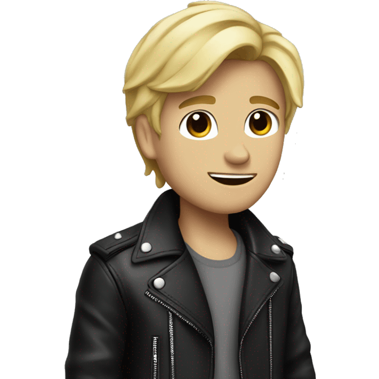 blonde boy in leather jacket whos name jeno emoji