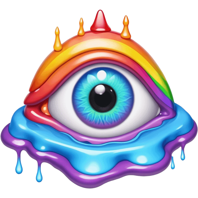 melted surreal rainbow eye emoji