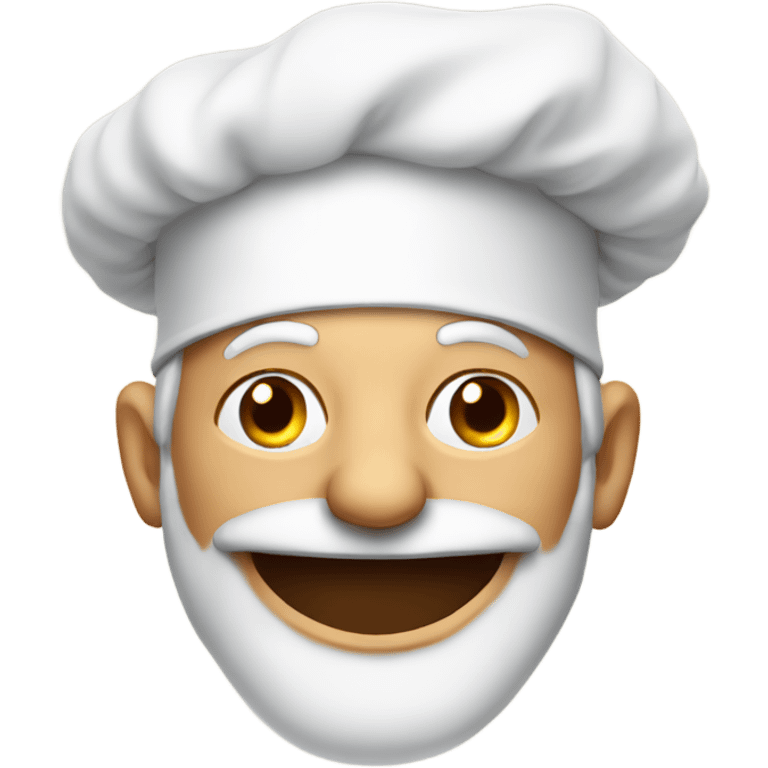 smiling old man portrait with chef hat emoji