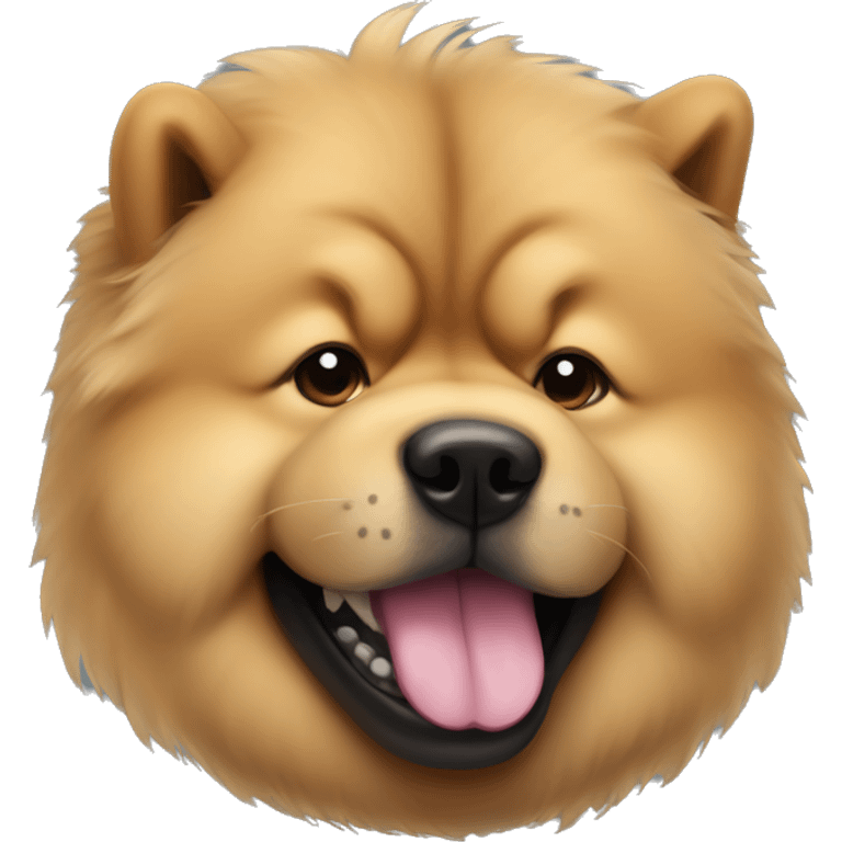 Chow chow with black tongue sticking out emoji