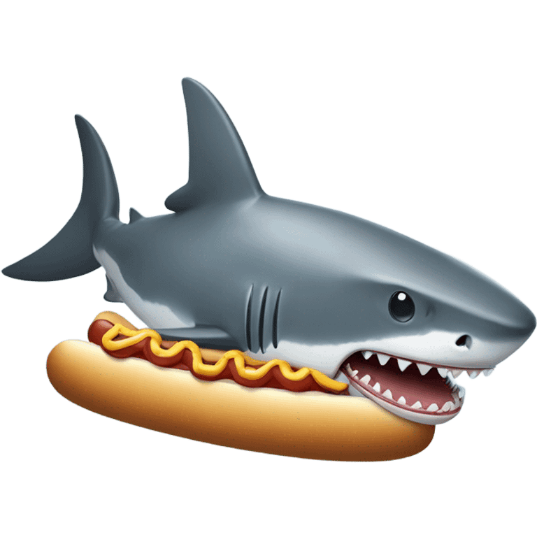 Shark and hot dog emoji