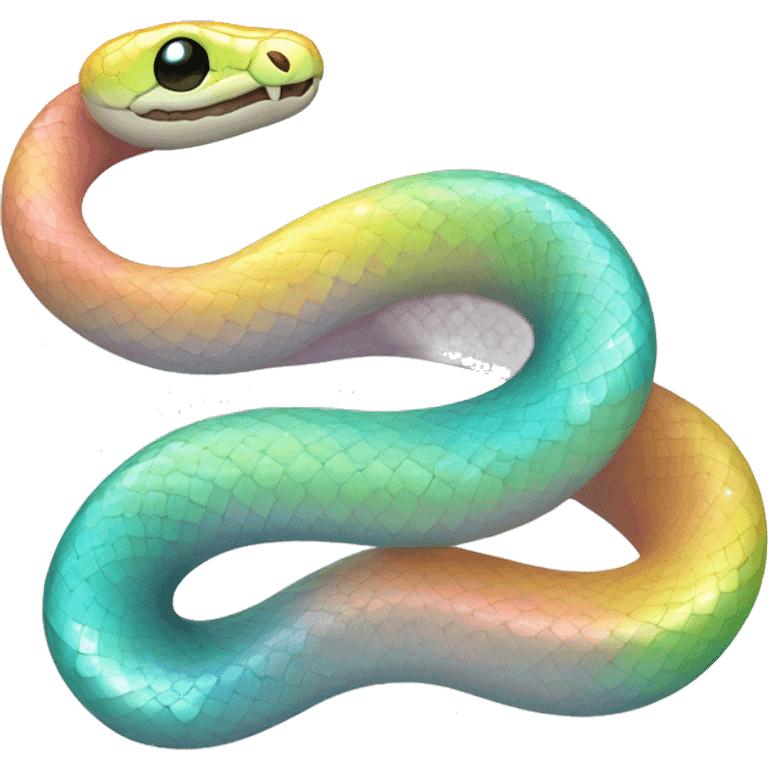 Sparkly glossy Pastel iridescent glass snake emoji