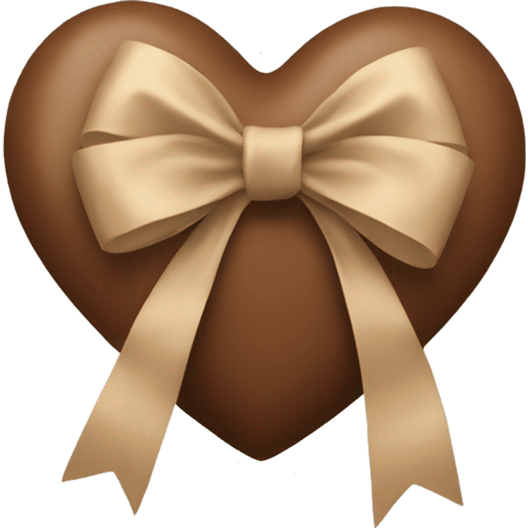 Brown heart with a beige bow emoji