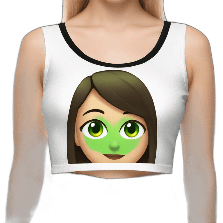 Green eyes girl crop top emoji