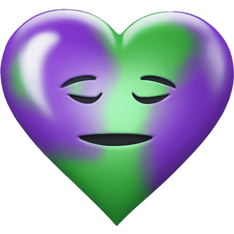 Purple and green heart emoji