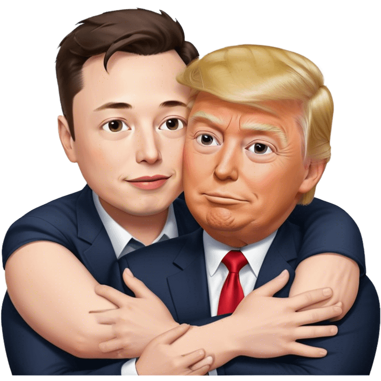 elon musk and donald trump hugging emoji