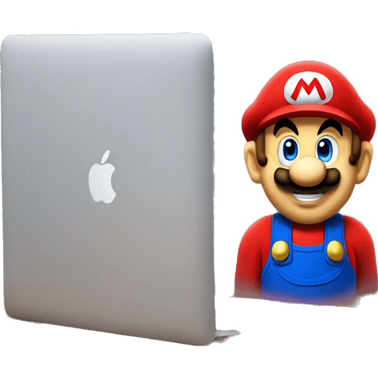 mario in front o f macbook emoji