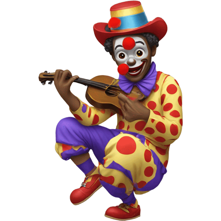 Clown playing ukale emoji