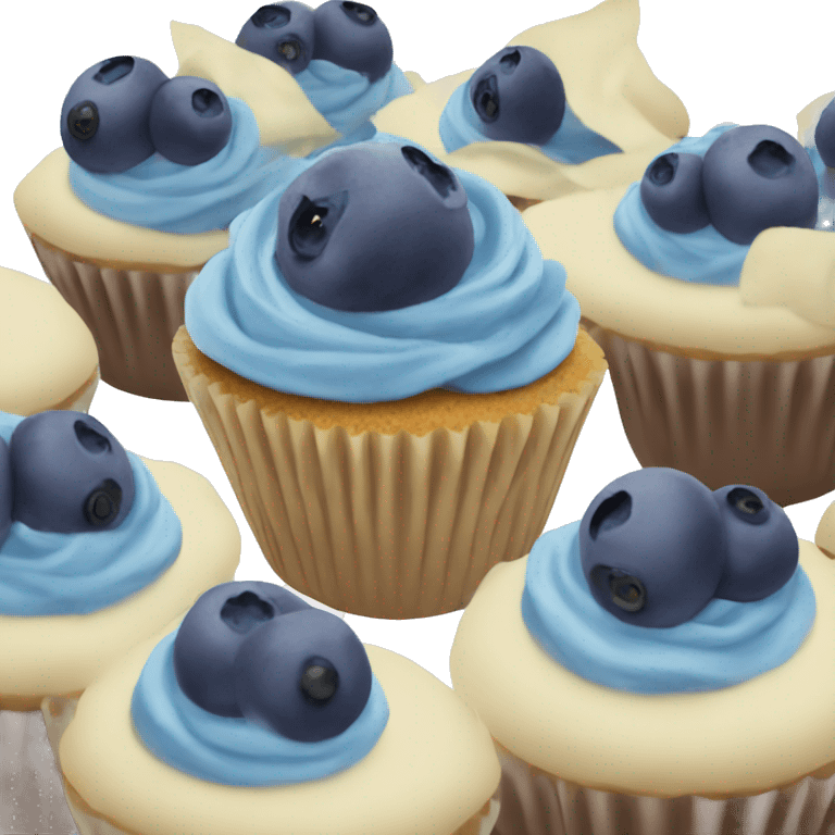 Blueberry cupcakes emoji