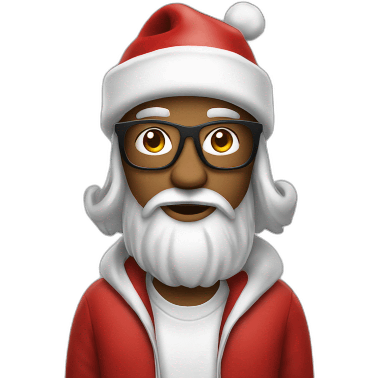 Santa making hip hop emoji