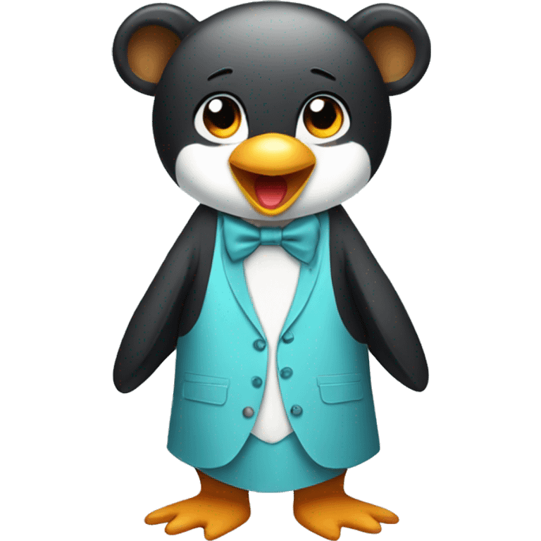 Penguin dress bear emoji