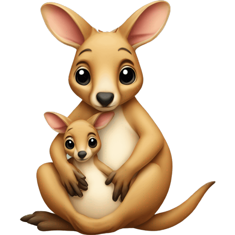 kangaroo with baby in its pouch emoji