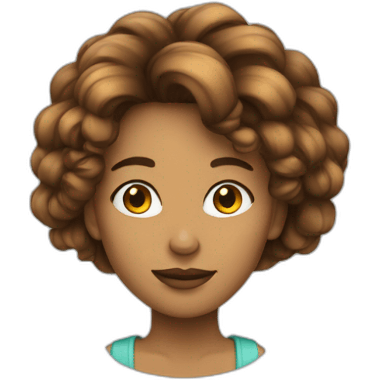 Une femme au cheveux multicolore  emoji